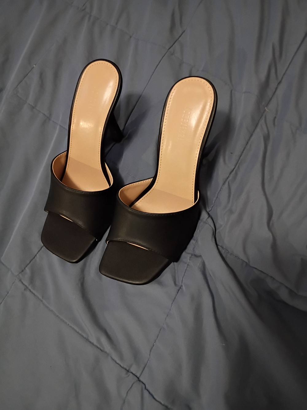 Black Open-Toe Stiletto Mule Heels - Forever 21 - Picture 2 of 3